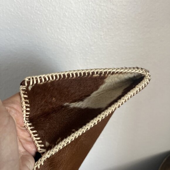 Unbranded Brown Faux Horse Hair Snap Closure Clutch - Picture 8 of 10
